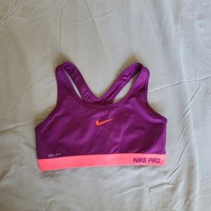 Purple & pink Nike sports bra